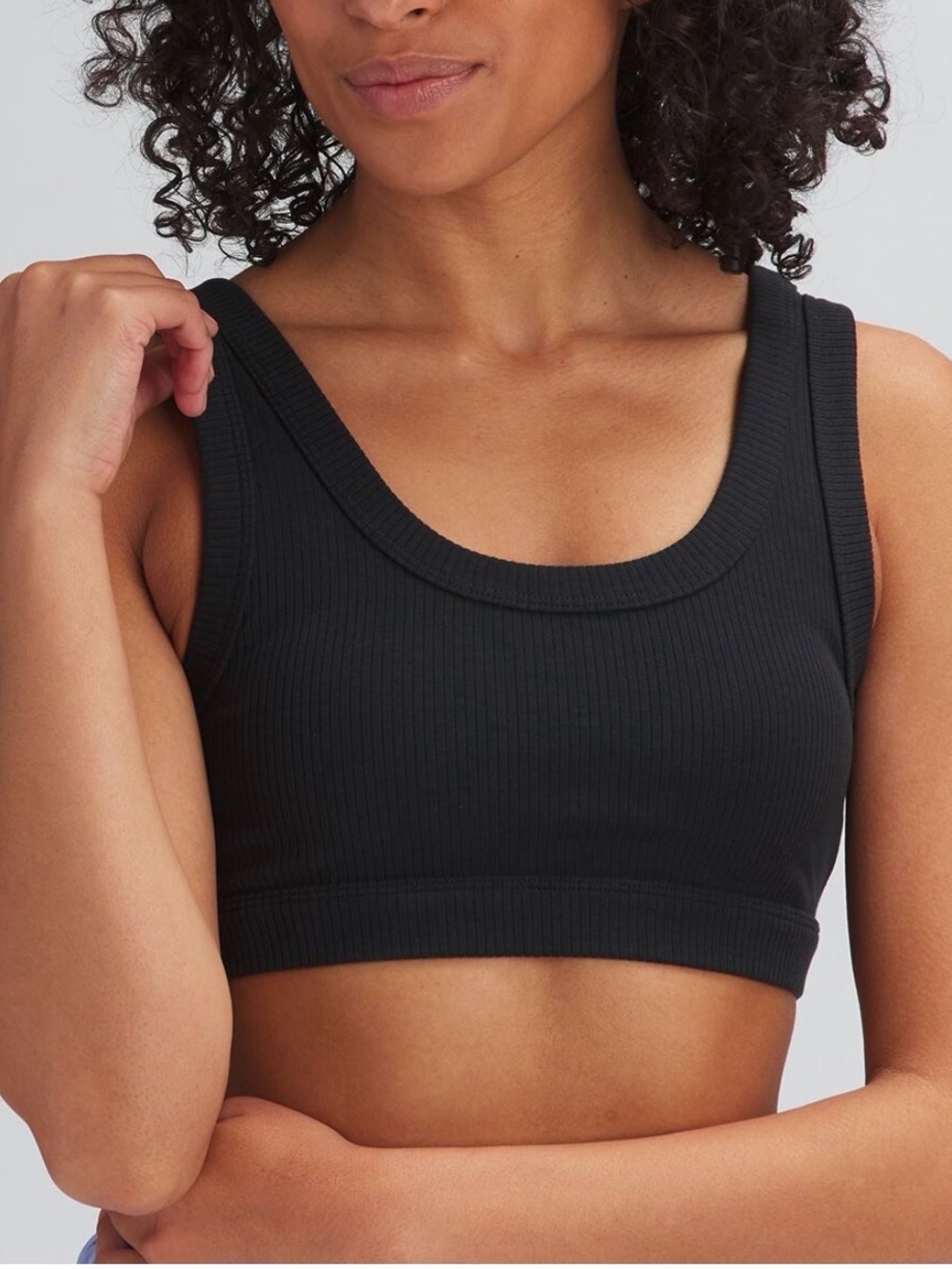 ALO Yoga Black Ribbed sports bra
